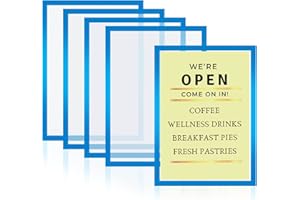 ‎KYTPYI Kytpyi Magnetische Bilderrahmen A4, 5 Stück 29.7 X 21cm Inforahmen Selbstklebend, Selbstklebender Inforahmen mit Magnetverschluss Wasserdicht Magnetrahmen Din A4 für Dokumente Fotos Lizenz, Himmelblau