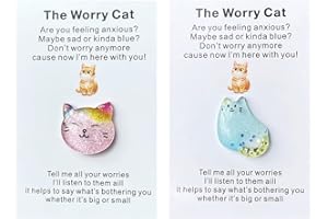 HQRKOTM Lot de 2 calin de poche pour câlins de poche en forme de chat rose et bleu, câlin de poche pour cadeaux d'encouragement