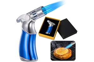 BMLIMITED BML Blow Torch for Cooking Refillable Soldering Torch Safety Lock Adjustable Flame Kitchen Torch for Creme Brulee Desserts Baking DIY Soldering