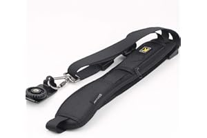 JJA Camera Shoulder Neck Strap for DSLR & SLR Cameras, 51” Long Nylon Universal Adjustable Camera Straps, Suitable with Nikon, Canon, Sony, Lumix, Fujifilm, Samsung and More – Black