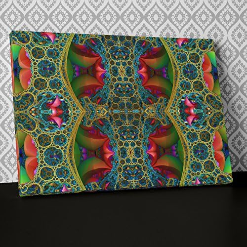 pink green spiral psychedelic Canvas Wall Art Abstract Picture Print AB733
