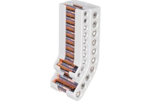 HIGYEE batería pared | Rack para 10 pilas AA y 10 AAA, soporte batería duradero para garaje o cocina