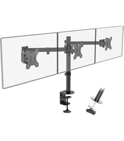 Mua ELIVED EV4013 Monitor Mount For 3 Monitors For 17-32 Inch Screens, Triple Monitor Arm, Height-Adjustable Monitor Mount, 80 Cm High Bar, Max. 8 Kg Per Arm, VESA 75/100 Mm Trên Amazon