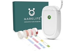 ‎MARKLIFE MARKLIFE P11 Bluetooth Beschriftungsgerät Handgerät,Mini Selbstklebend Etikettiergerät labelmaker,Tragbarer Thermo-Etikettendrucker mit Band für Zuhause Büro Lagerung(White, P11+4 Rollen Etiketten)