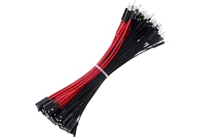 Breadboard Jumper Wires 20AWG, Bestlus Exclusives Male to Female Jumper Wires M/F 150mm Pack of 120 Square Head 0.1'' (15CM / 6'', M/F, Red x 60 pieces Black x 60 pieces)