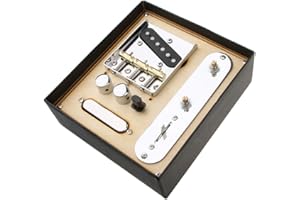Alnicov Plaque De Pont De Selle À 6 Cordes, Plaque De Commande De Commutateur À 3 Voies, Ensemble De Micro Manche Pour Pièces De Rechange De Guitares Électriques Telecaster