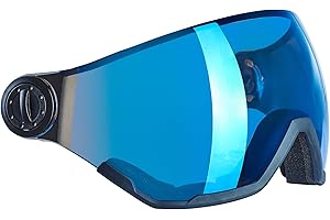 Black Crevice Visière de rechange avec protection complète I Visière de rechange pour casque de ski modèles I Visière de casque de ski avec revêtement anti-buée et protection UV 400 I Visière incassable