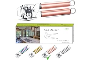 Berglander Can Opener, Stainless Steel Rose Gold Handle Can Opener, Titainium Rose Gold Handle Can Opener Hand Held, Smooth Edge Manual Can Opener, Heavy Duty (Rose Gold)