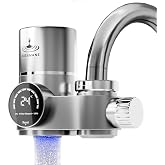 PURAMANE Water Filter Tap with Digital Display, One Free Cartridge | French brand, LED display, UV water filter, Instant Anti
