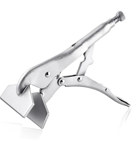 LEONTOOL 9-Inch Flat Jaw Locking Sheet Metal Clamp – Heavy Duty Hand Seamer With Ergonomic Handle, Duck Billed Plier For Bending & Gripping