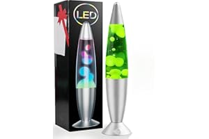 AONESY Lavalampe, lampade laviche per gestione dello stress e relax, cera bianca e liquido bianco, decorazione per la casa, 7 lampade laviche che cambiano colore per adulti e bambini