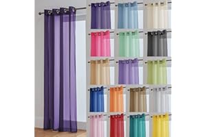 John Aird Lucy Aubergine Woven Voile Eyelet Top Curtain Panel (58" Wide x 90" Drop)