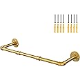 Industrial Pipe Gold Clothing Rack, 74 cm Wall Mounted Gold Iron Garment Clothes Bar, Heavy Duty Metal Hanging Rod for Retail Display, Closet Storage and Laundry Organizing