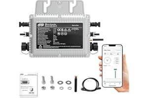 Jadeshay Microinverter 800W IP65 MPPT Inverter Fotovoltaico Grid Tie Inverter DC 20V-60V a AC 220V-230V con Sistema di Monitoraggio WiFi Integrato per Pannelli Fotovoltaici da Balcone