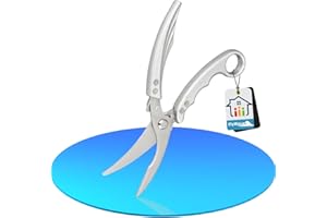 FlyWave Forbici Trinciapollo Professionale Inox, Forbici da Cucina Acciaio Inox, Forbici Pollo Multifunzionali, Forbice da Cucina per Pollame, Carne, Verdure, Erbe