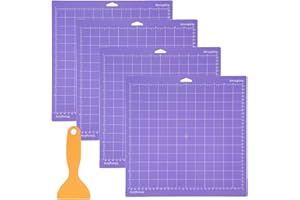 LCOUACEO Tapis de Découpe pour Cricut, 4 Pièces Rechange Accessoires 30,5 x 30,5 cm Strong-Grip pour Série Cricut Explore Air Accessories