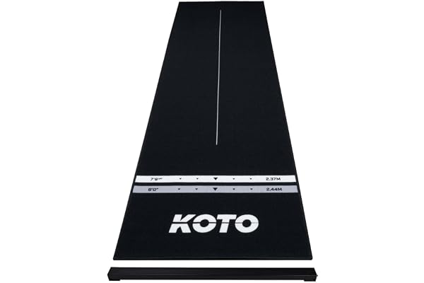 KOTO - Tapis de Fléchettes Checkout Oche 285 x 80 cm, Haute Qualité, Oche Réglable, Revêtement Antidérapant