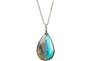 RJINGSHI RUNJINGSHI Cristallo naturale Labradorite lucidato Cristallo a Goccia Regalo da indossare per le donne
