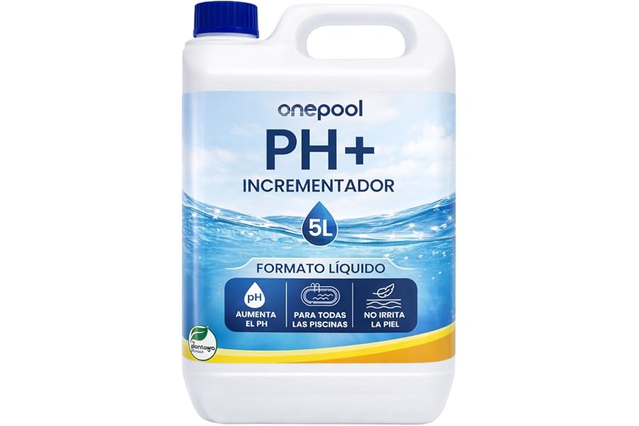 PLANTAWA Incrementador de pH para Piscinas 5 litros | Regulador de pH, Elevador pH+ para Piscinas y Spas, Aumenta el pH del A