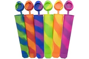 RAM ONLINE Ram® 6 x Silicone Ice Cream Moulds Ice Lolly Pop Mould Kids Popsicle Ice Lolly Maker