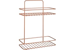 Metaltex REFLEX COPPER - Estante Baño 2 Niveles. Acabado POLYTHERM COPPER. Color Cobre. Dimensiones: 35 x 35 x 13 cm