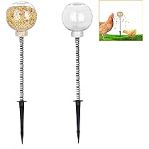 2 Stück Hühner Futterautomat Mit Feder - Interaktives Spielzeug Für Geflügel