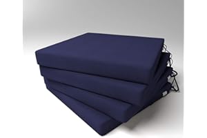 Market-Alley Stuhlkissen Sitzkissen mit Bänder für Gartenstuhl, Küche oder Esszimmerstuhl Stuhlauflage (115 Marineblau 40x40x4cm - 4er Set)