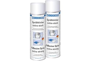 WEICON Spraylim extra starkt, färglöst, 500 ml, set om 2 | Självhäftande spray, lim för att spruta filt, skum, läder, matta
