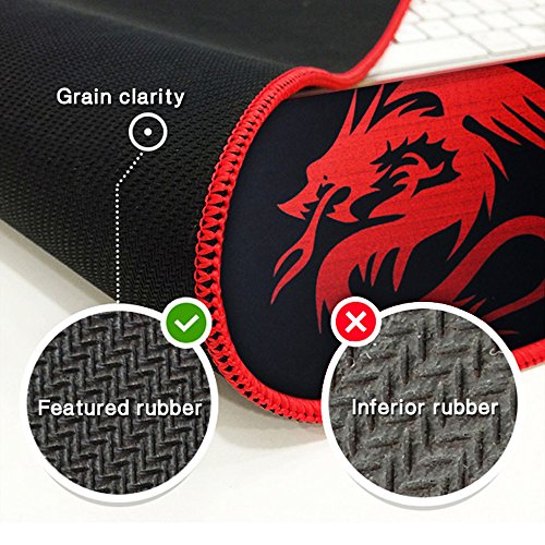 RED DRAGON – EXCO Extra Extended Gaming Mouse Pad , 35 x 12 x 5mm Thick , Large Mouse mat with Smooth Surface and Precise Tracking (Black) (RED) by EXCO - 4