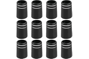 SG Store 12 Piezas Ferrules De Hierro Ferrules De Golf Anillo Doble De Plata Manguito De Goma Cónico Piezas De Eje De Palo De Golf Negro