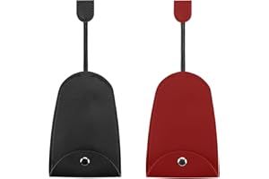 LOCKGO Car Key Bags 2 PCS, Cute Pull Out Car Key Case Pure Color, PU Leather Car Key Case Cover Holder Case, Portable Creative Waterproof Auto Keys Pouch Keychain Bags Suitable for Women Men, Red and Black