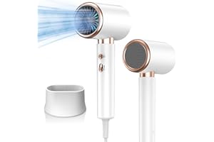 CUBTEM Professional Hair Dryer, 2400 W Ion Hair Dryer, Travel Dryer, Quick Drying Hair Dryer, 3 Temperatures / 2 Speeds, Overheating Protection, Home Styling Salon (White)