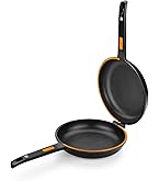BRA Dupla Première Double Omelette Frying Pan 24 cm, Black, Cast Aluminium with Non-Stick Teflon Innovations PFOA-Free, Suitable for All Heat Sources Including Induction [ Exclusive BRA Dupla Première Double Omelette Frying Pan 24 cm, Black, Cast Aluminium with Non-Stick Teflon Innovations PFOA-Free, Suitable for All Heat Sources Including Induction [ Exclusive