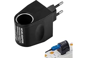 teasteam Adattatore da 12V 500mA per Accendisigari, Trasformatore AC 90V-240V a DC, Adattatore di Alimentazione Universale per Auto, Mini Frigorifero, GPS e Videocamere