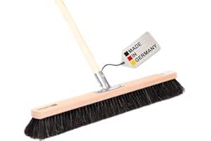 ‎BAWITEC BawiTec Echt-Naturhaar-Besen, Breite 50cm, inkl. stabilem Stiel Länge 140cm, Stiel-Ø28mm, Rosshaarbesen, sehr weiche Borsten (Mischung),Kehrbesen,Saalbesen,Rosshaar,Besenstiel,Holzstiel,Roßhaar