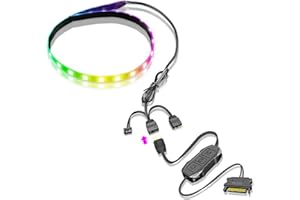 LAZMIN112 PC LED Light, 15.7in 365 Light Strip Konfigurowalne Kolory Listwa Oświetleniowa 5V ARGB Aura Sync, Magnetyczna Obudowa PC Taśma LED do Dekoracji Obudowy Komputera