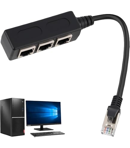 Switch Ethernet 3 porte 1000Mbps Switch di Rete LAN RJ45 1 a 3 Sdoppiatore Ethernet con cavo di alimentazione di tipo C, Splitter LAN per Computer, HUB, Set-top box, TV e altro