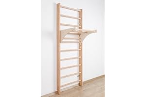 SPORTBABY Espaldera de Gimnasio Kombi-1-220 – Escalera Sueca de Madera para Niños y Adultos, Barras de Fitness, Juego y Entrenamiento en Casa
