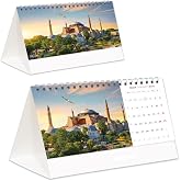 2026 D&uuml;nya Harikaları Piramit Masa Takvimi Masa&uuml;st&uuml; Takvim 21x17 cm
