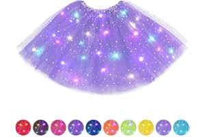 AYBUY Gonna Tulle LED, Gonne Tutu Tulle a 3 Strati da Ballo, Gonna Luminosa LED, LED Tutu Gonna per Carnevale Natale Halloween Matrimonio
