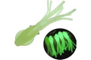 THKFISH Glow Squid Lure Soft Bait Fishing Lures Saltwater Freshwater Sea Luminous Octopus Skirt Fishing Lures For Bass Pike Trout 4g 7.5cm 15Pcs