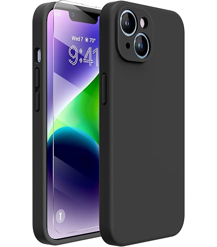 Molzar GripBig Series - Custodia per iPhone 14 Pro, in ecopelle, piastra metallica integrata per supporto magnetico, supporto di ricarica wireless, compatibile con iPhone 14 Pro, nero/nero