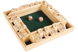MUZAMMIL SHER | Shut the Box Game for 2-4 Players | Classic Wooden Board Game with 2 Dice, Fun Family Game, Educational Math Toy, Travel Game, Perfect for Kids & Adults, Strategy