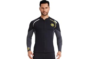 ZCCO Veste de Combinaison en néoprène 1.5mm/3mm avec Fermeture éclair - Veste de plongée à Manches Longues pour Hommes et Femmes pour la Natation, la plongée en apnée, la plongée sous-Marine et Le Surf