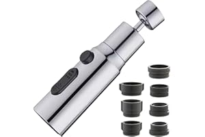 CHUAINXIN Tap Extension Kitchen Faucet Extender Bathroom, Tap Attachment Swivelling, Aerator Taps Extension with Hose, Aerators for Taps Rotatable with Adapter M22 to M20, M22, M24