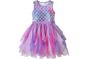 VIKITA Vestito Ragazze Principessa Sirena Colorata Costume Abiti