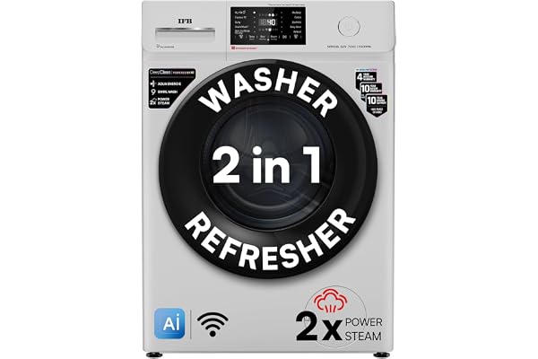 IFB 7 Kg 5 Star, DeepClean® Technology, AI Powered, WiFi, Fully Automatic Front Load Washing Machine (SERENA GXN 7012 CMS, Po