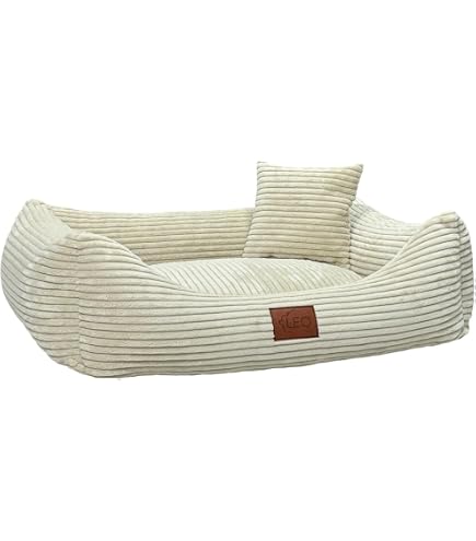 Knuffelwuff orthopdisches Hundebett aus Cord mit Handwebcharakter Nunavut  M-L 85 x 63cm Beige - Abnehmbarer Bezug - waschbar - fr groe, mittelgroe  und kleine Hunde : Amazon.de: Haustier