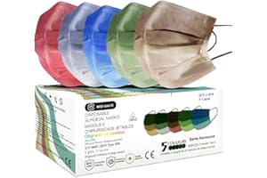 Lot de 50 PIÈCES DE Masques CHIRURGICAUX Couleurs DÉGRADÉS MEDI SANTÉ, Type IIR