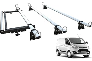 TITAN VAN ROOF RACKS & ACCESSORIES TITAN WorkReady Van Roof Rack 3 Bars & Roller - Compatible Fittings to fit a TRANSIT CUSTOM MK1 (2012-2023)